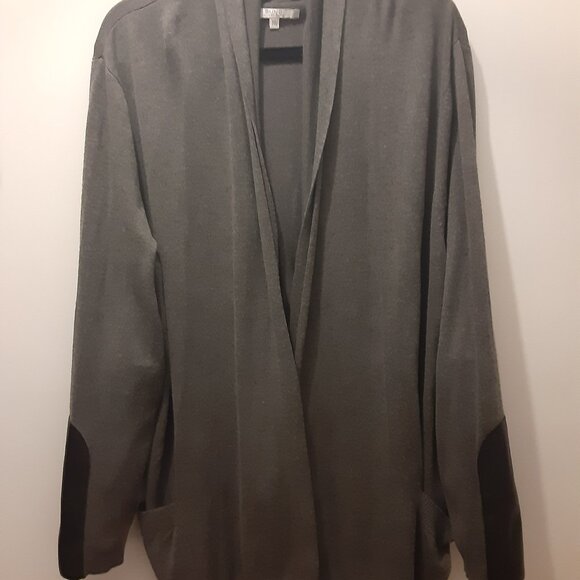 Alfred Sung Charcoal Gray Long Sleeved Draped Style Cardigan Sweater Size XXL - Picture 1 of 5